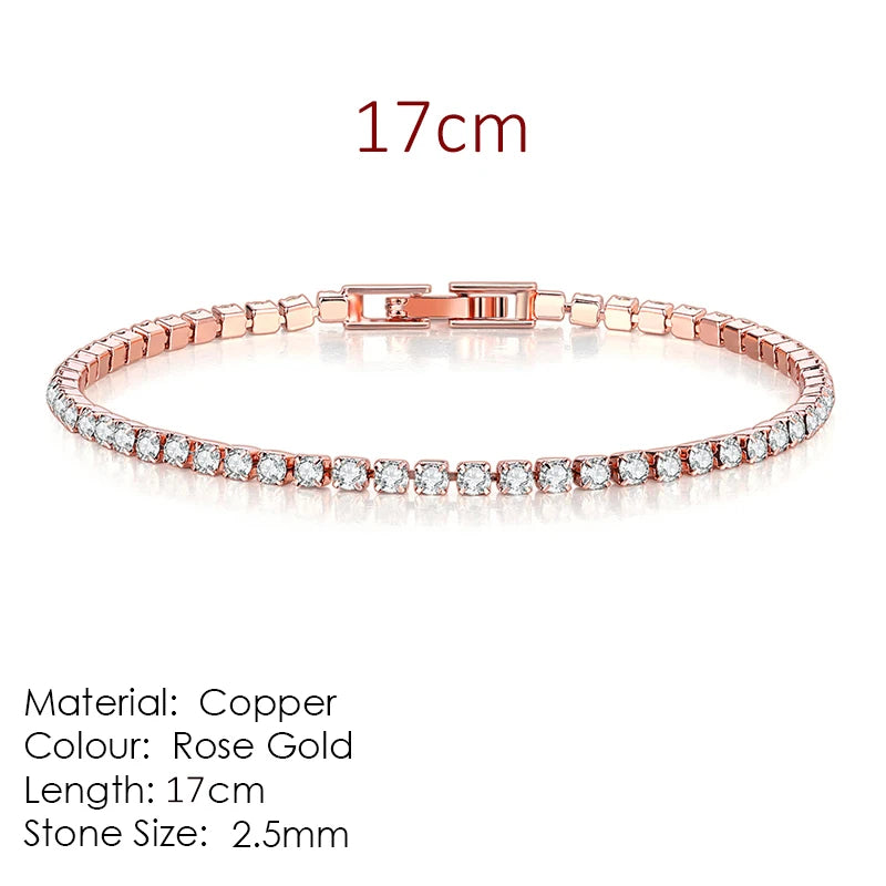 Bracelet Femme Zircon Cubique - Chaîne Box Plaqué Or Tendance