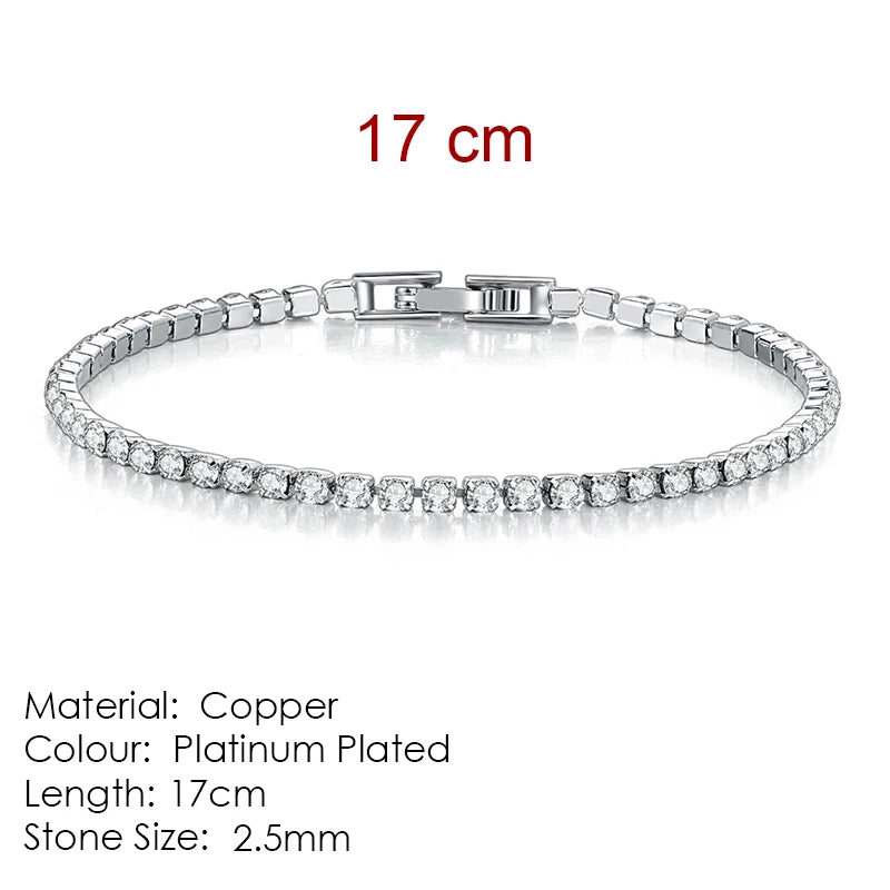 Bracelet Femme Zircon Cubique - Chaîne Box Plaqué Or Tendance