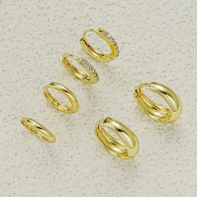 Boucles d'Oreilles Créoles Acier Inoxydable - Lot de 3 Femme