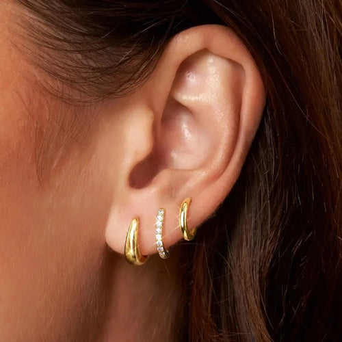 Boucles d'Oreilles Créoles Acier Inoxydable - Lot de 3 Femme