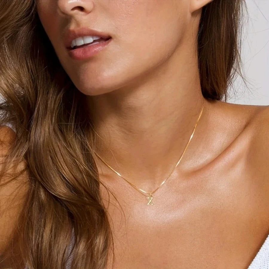 Collier Initiale A-Z Plaqué Or 18K - Bijou Personnalisé Femme