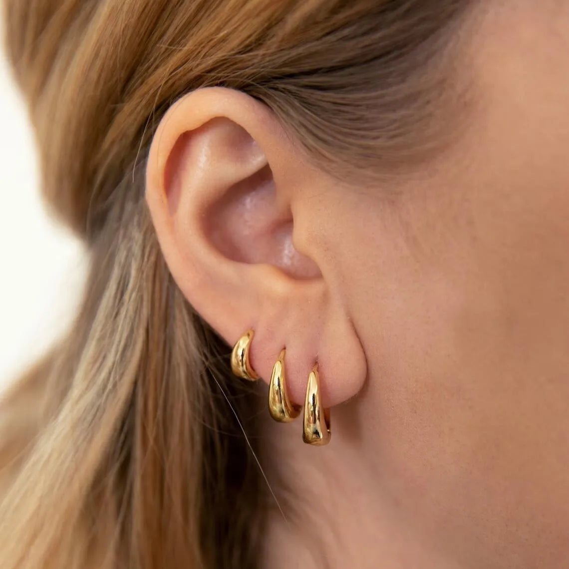 Boucles d'Oreilles Créoles Acier Inoxydable - Lot de 3 Femme
