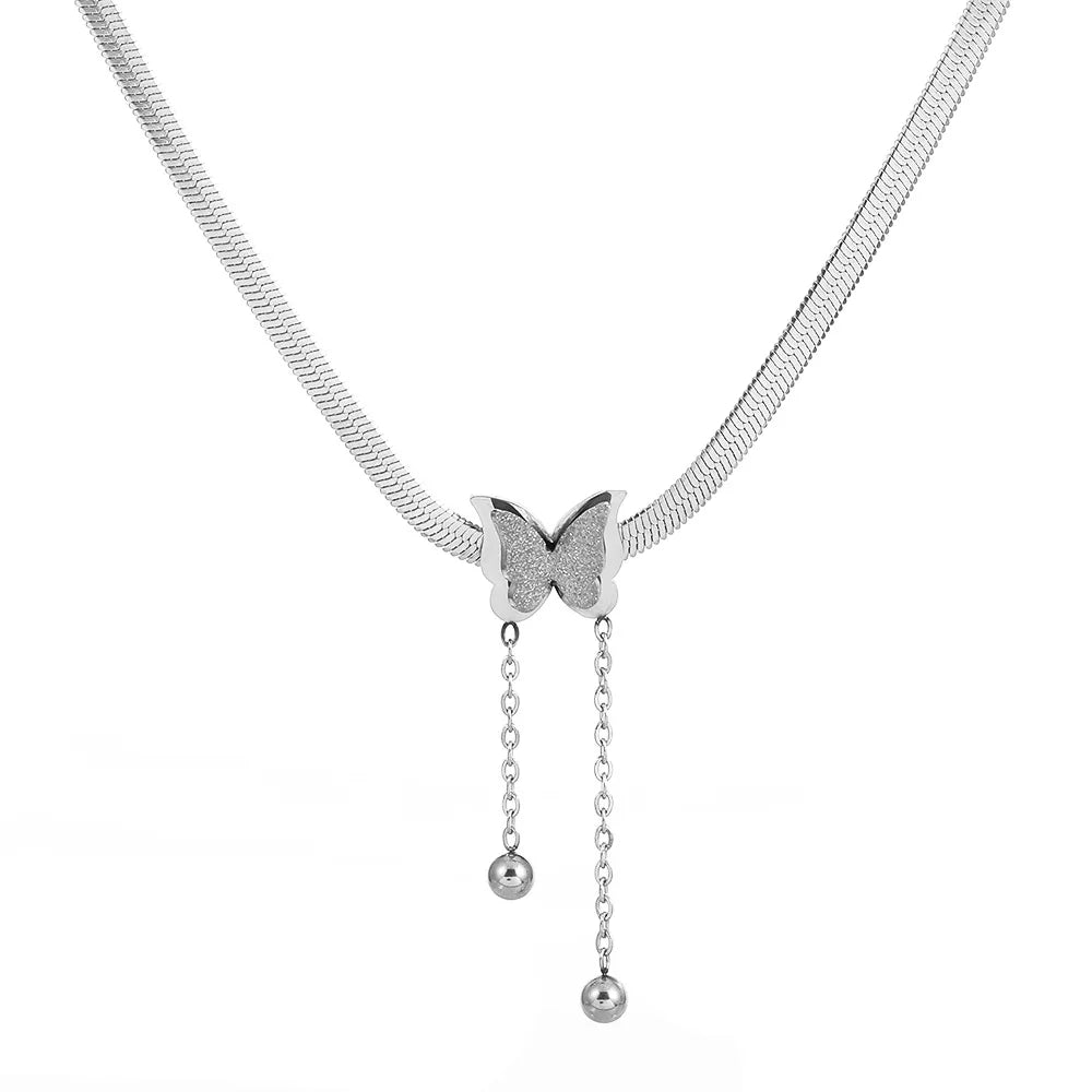 Collier Acier Inoxydable Femme - Pendentif Élégant Anti-Allergie
