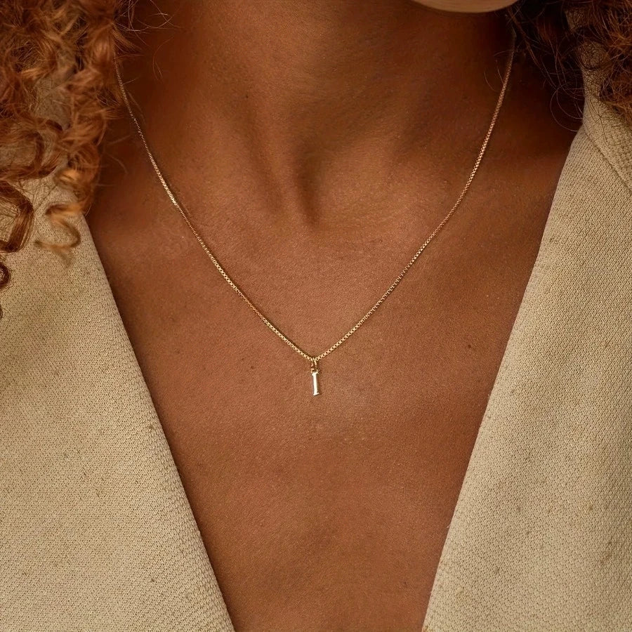 Collier Initiale A-Z Plaqué Or 18K - Bijou Personnalisé Femme