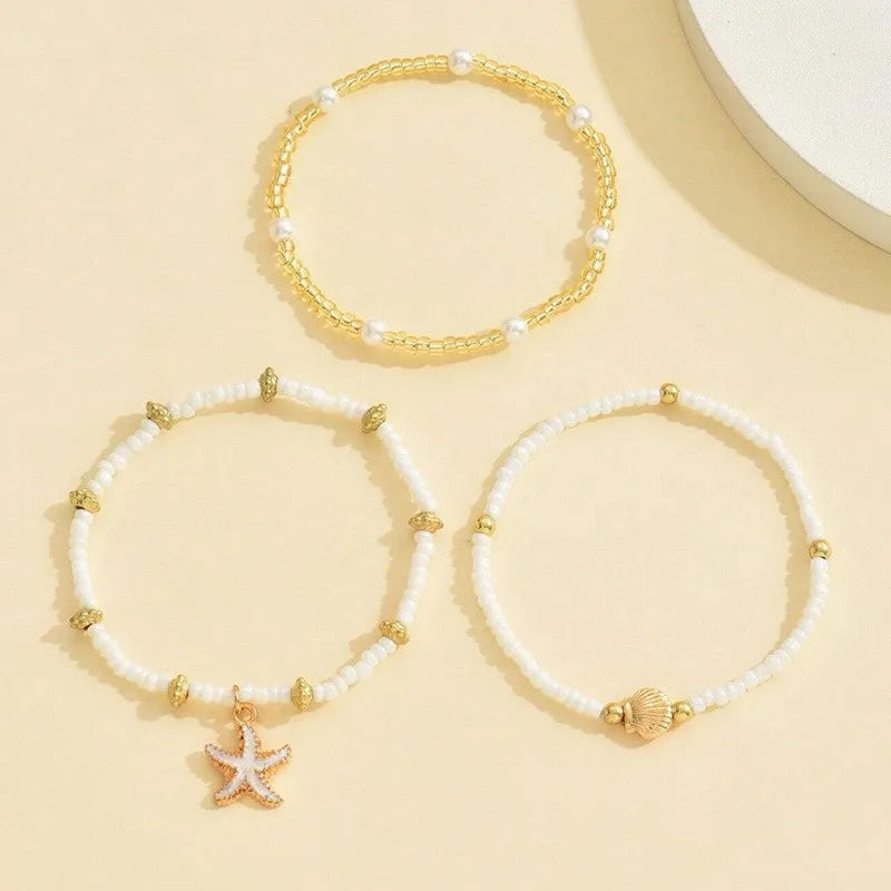 Lot de 3 Bracelets Femme Acier Inoxydable - Set Bijoux Tendance