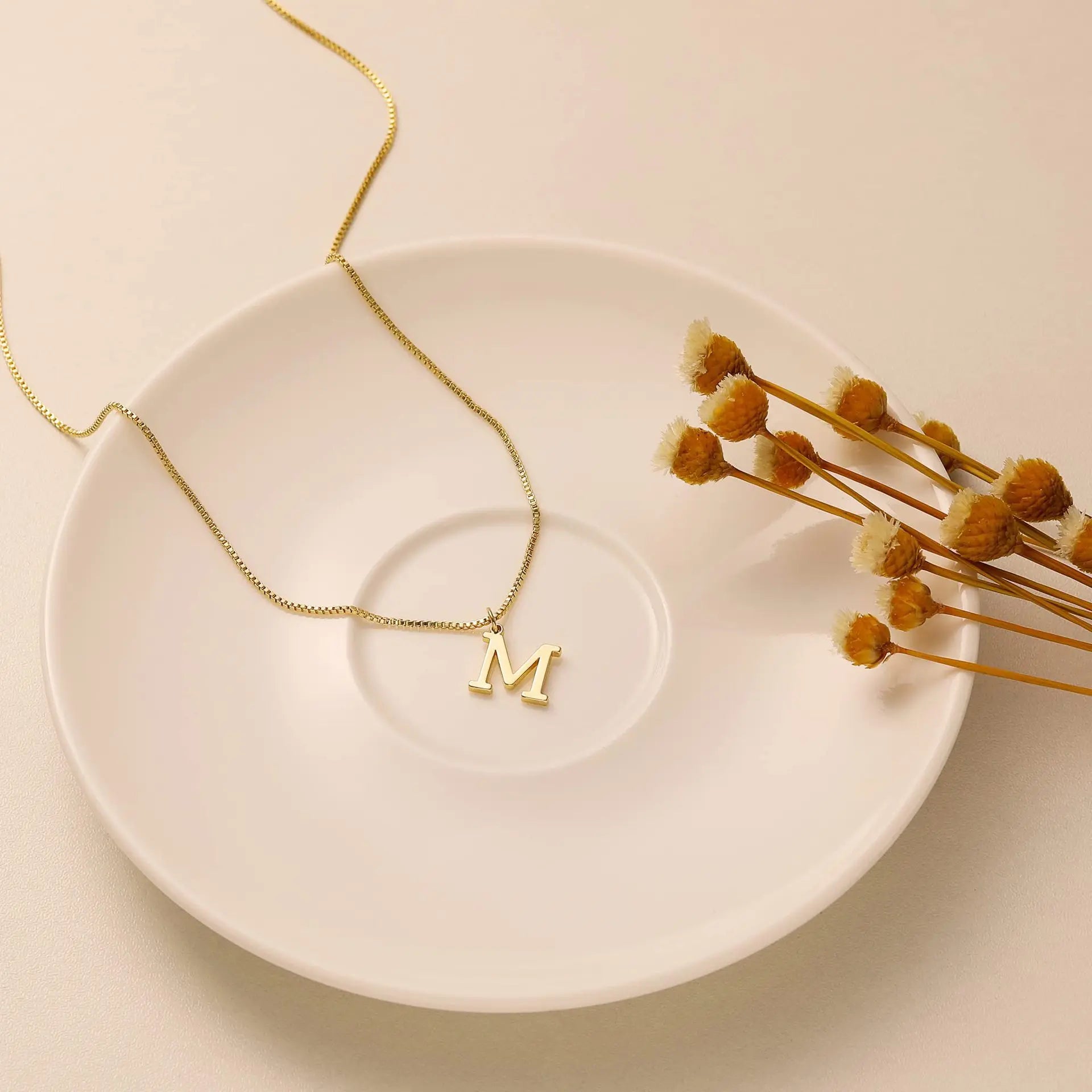 Collier Initiale A-Z Plaqué Or 18K - Bijou Personnalisé Femme
