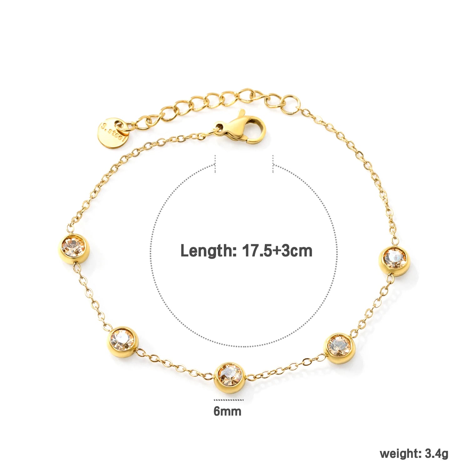 Bracelet Acier Inoxydable Plaqué Or 18K - Imperméable & Anti-Allergie