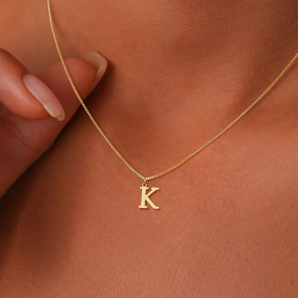 Collier Initiale A-Z Plaqué Or 18K - Bijou Personnalisé Femme