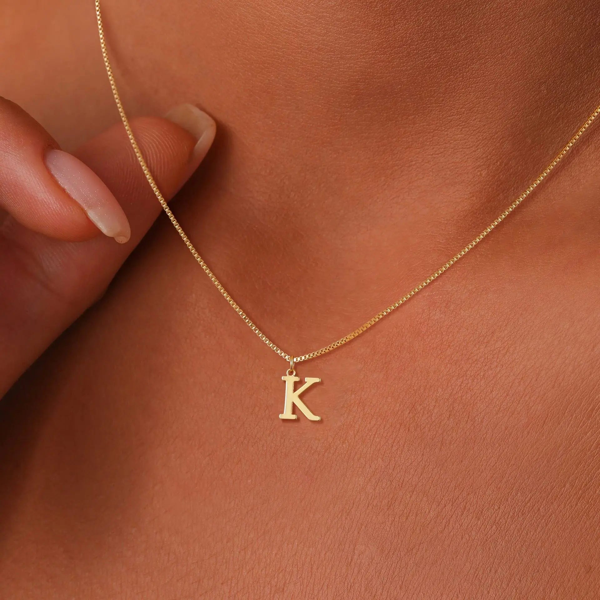 Collier Initiale A-Z Plaqué Or 18K - Bijou Personnalisé Femme