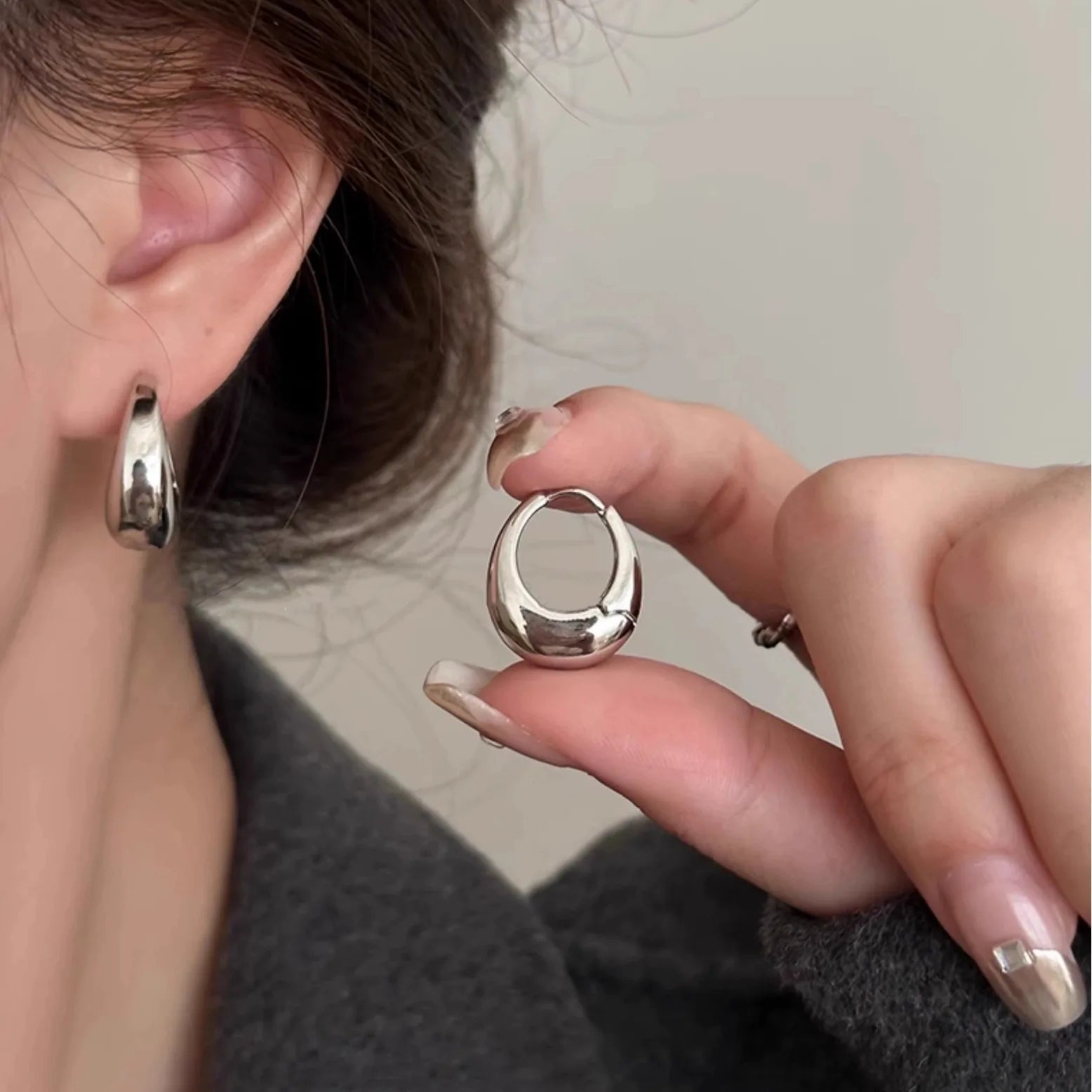 Boucles d'Oreilles Créoles Acier Inoxydable - Lot de 3 Femme