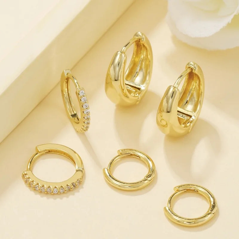 Boucles d'Oreilles Créoles Acier Inoxydable - Lot de 3 Femme