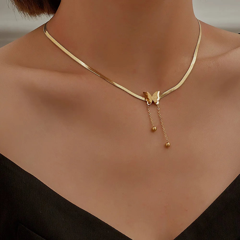 Collier Acier Inoxydable Femme - Pendentif Élégant Anti-Allergie