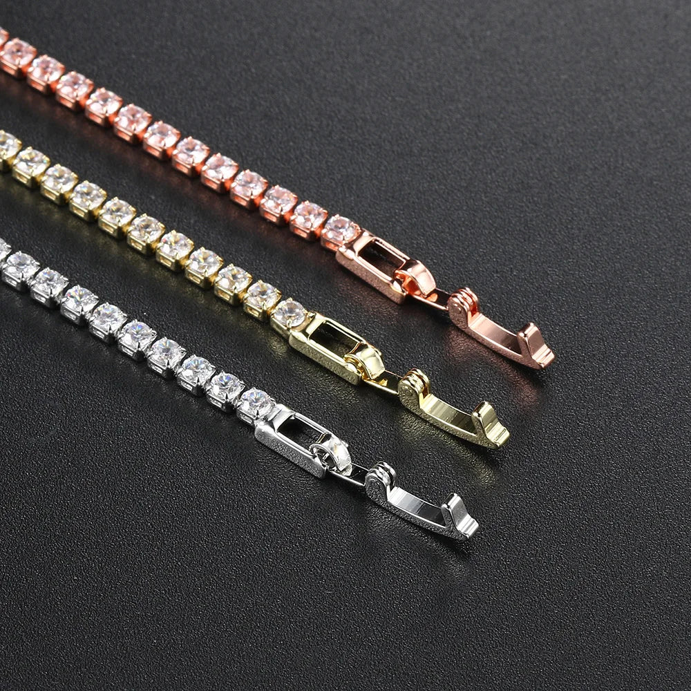 Bracelet Femme Zircon Cubique - Chaîne Box Plaqué Or Tendance