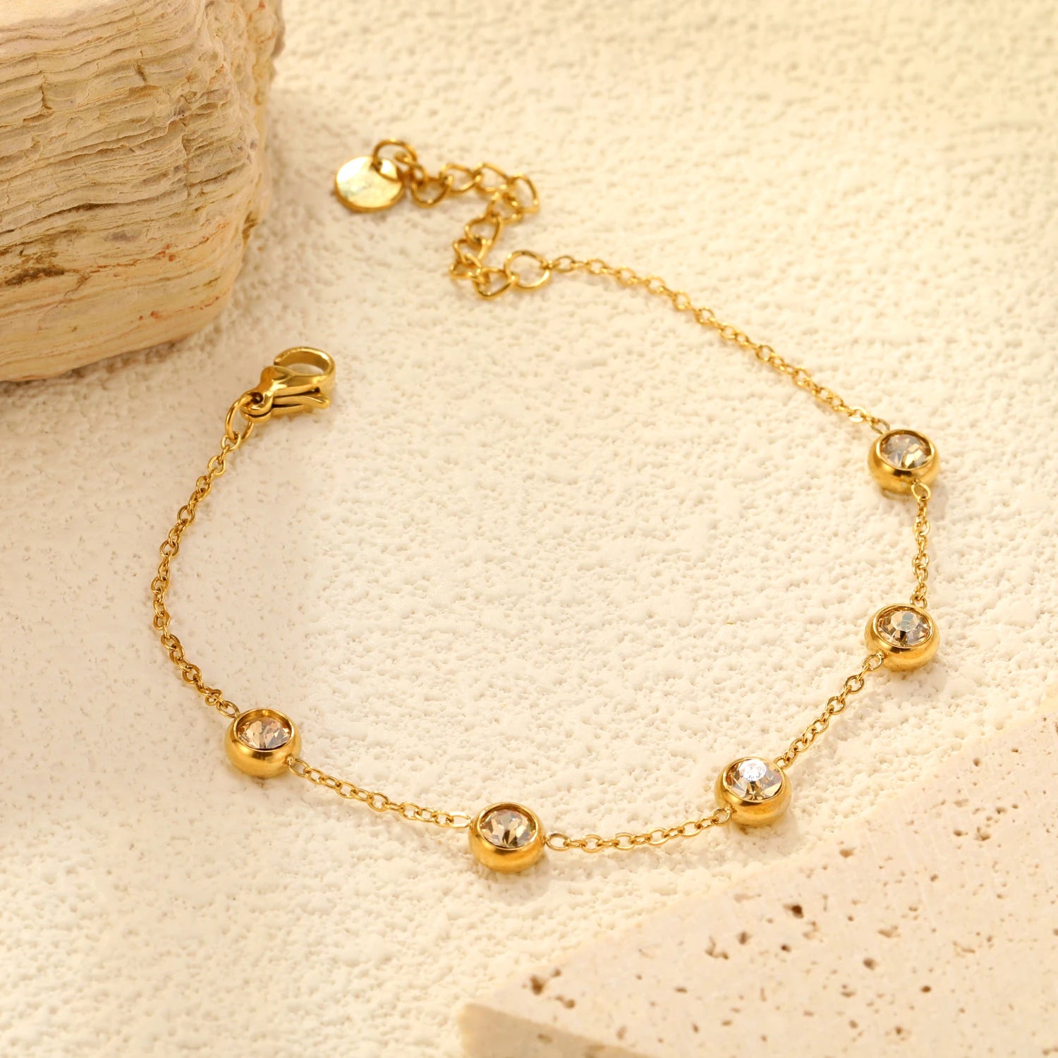 Bracelet Acier Inoxydable Plaqué Or 18K - Imperméable & Anti-Allergie