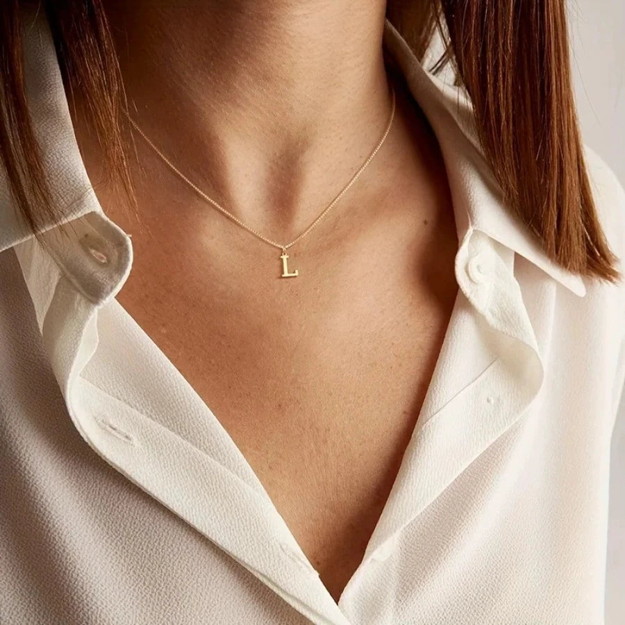 Collier Initiale A-Z Plaqué Or 18K - Bijou Personnalisé Femme