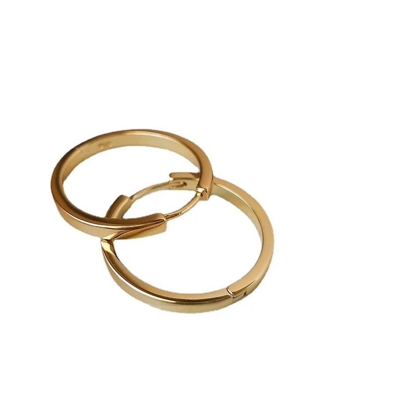 Boucles d'Oreilles Créoles Femme - Acier Inoxydable Doré